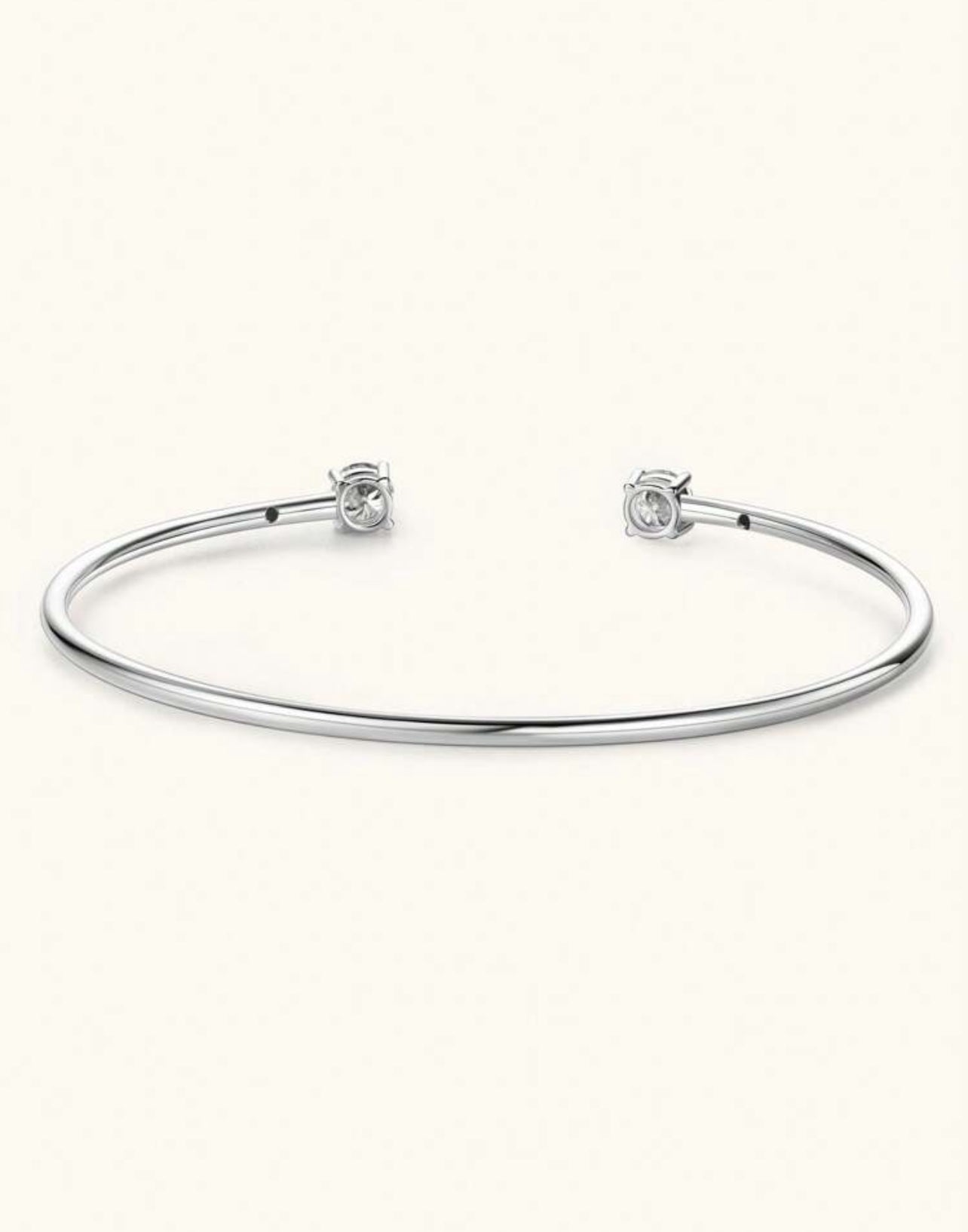 Bracelete Ponto de Luz Encapado Lumiére Moissanite Clássico Prata 925 Banho de Ouro 18 k Branco