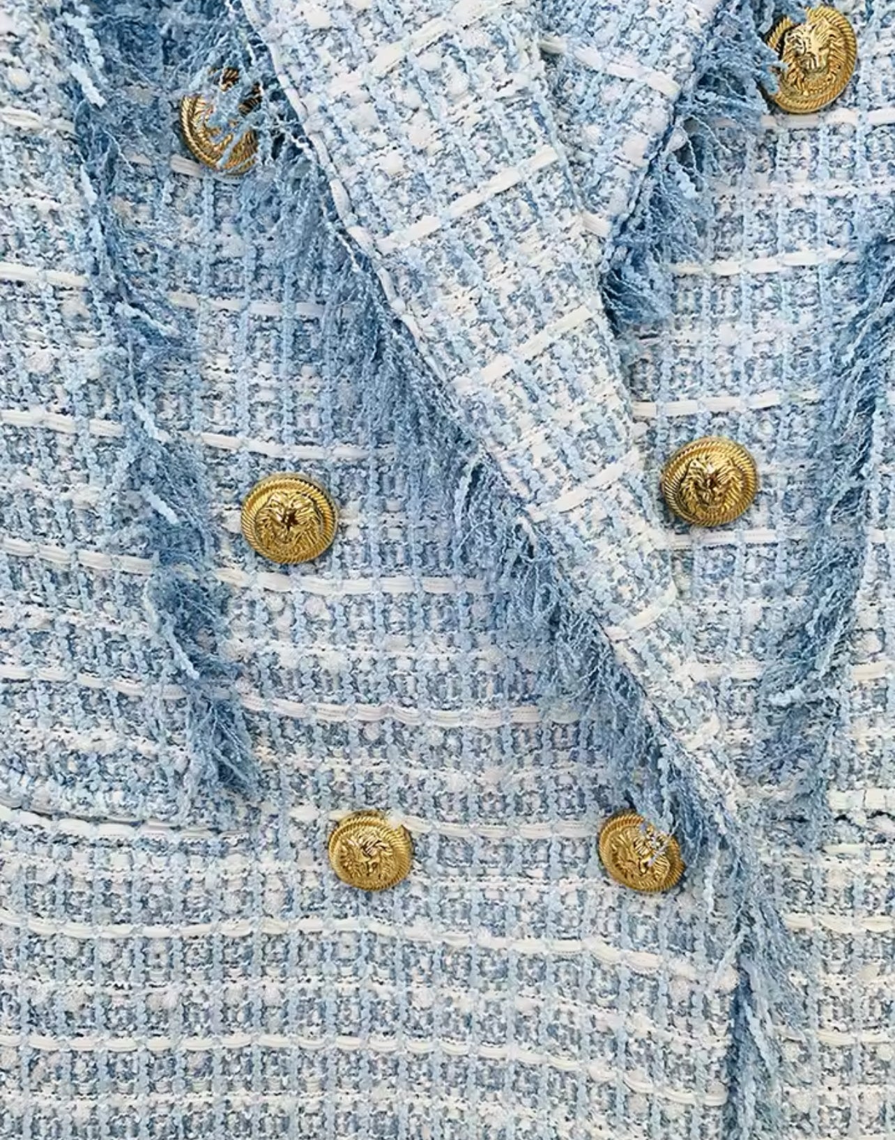 Blazer Azul Tweed Alfaiataria
