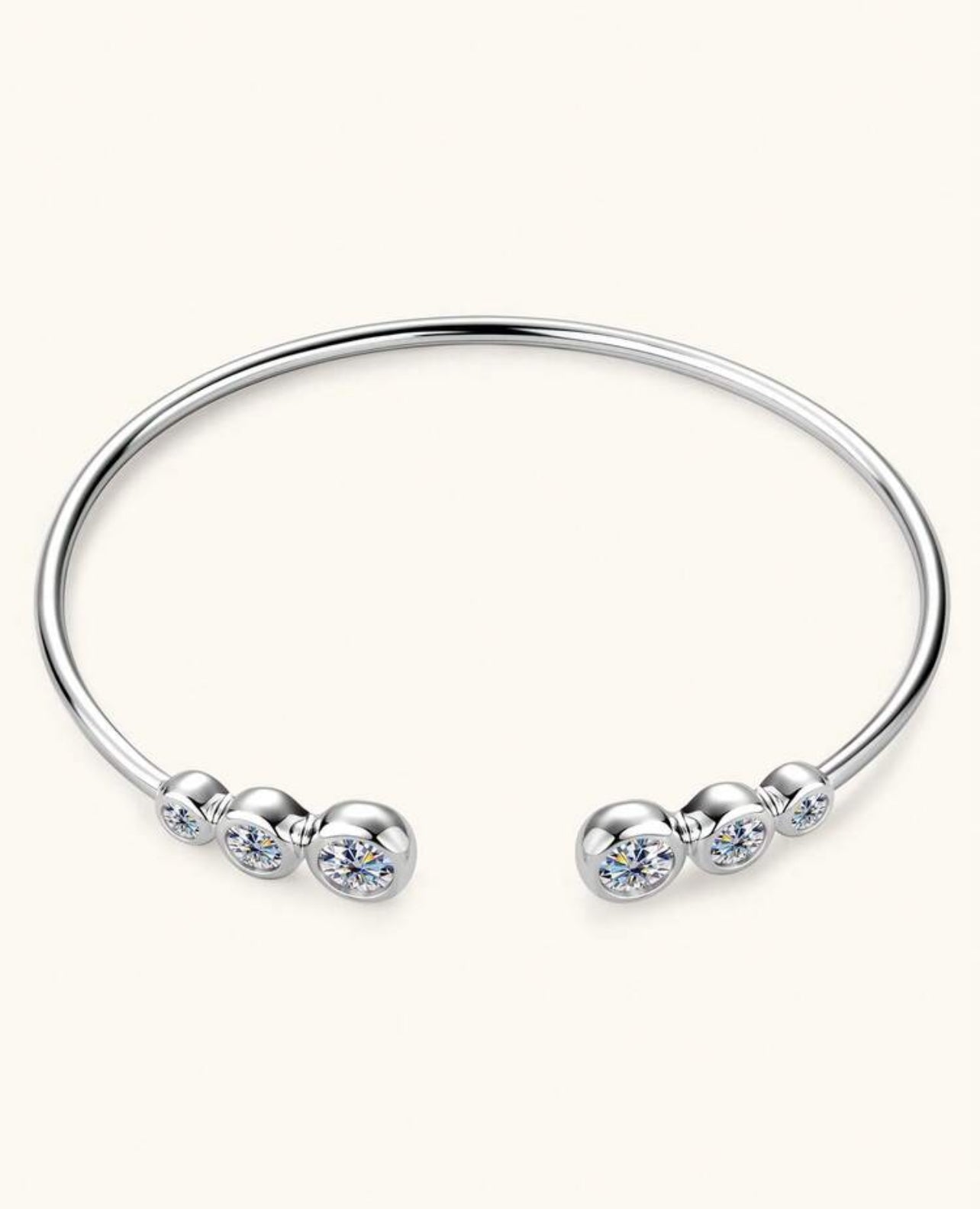Bracelete Ponto de Luz Encapado Aurora Moissanite Clássico Prata 925 Banho de Ouro 18 k Dourado