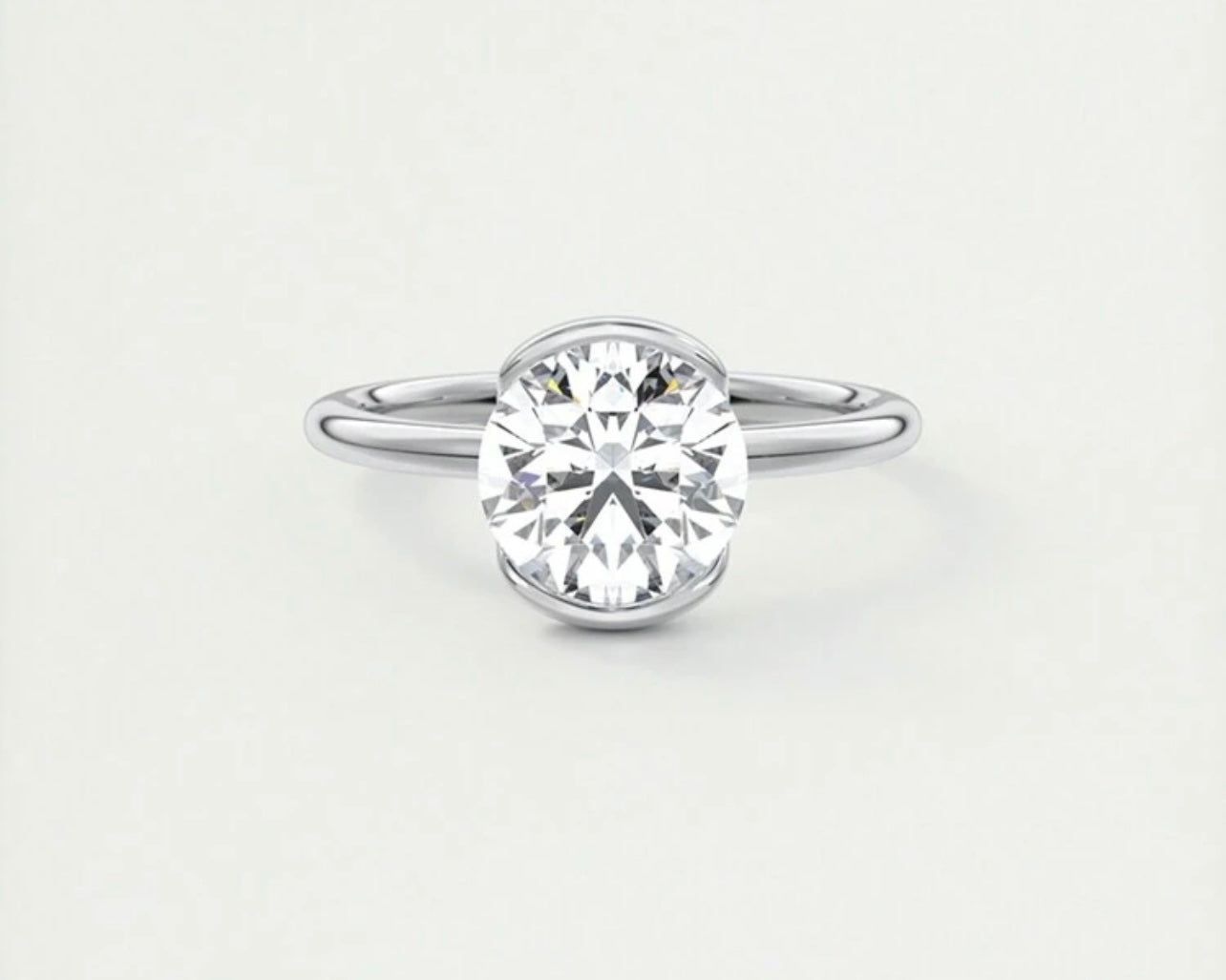 Anel Solitário - Em Moissanite em Prata 925 - 1 ct 6,5 mm Certificado GRA