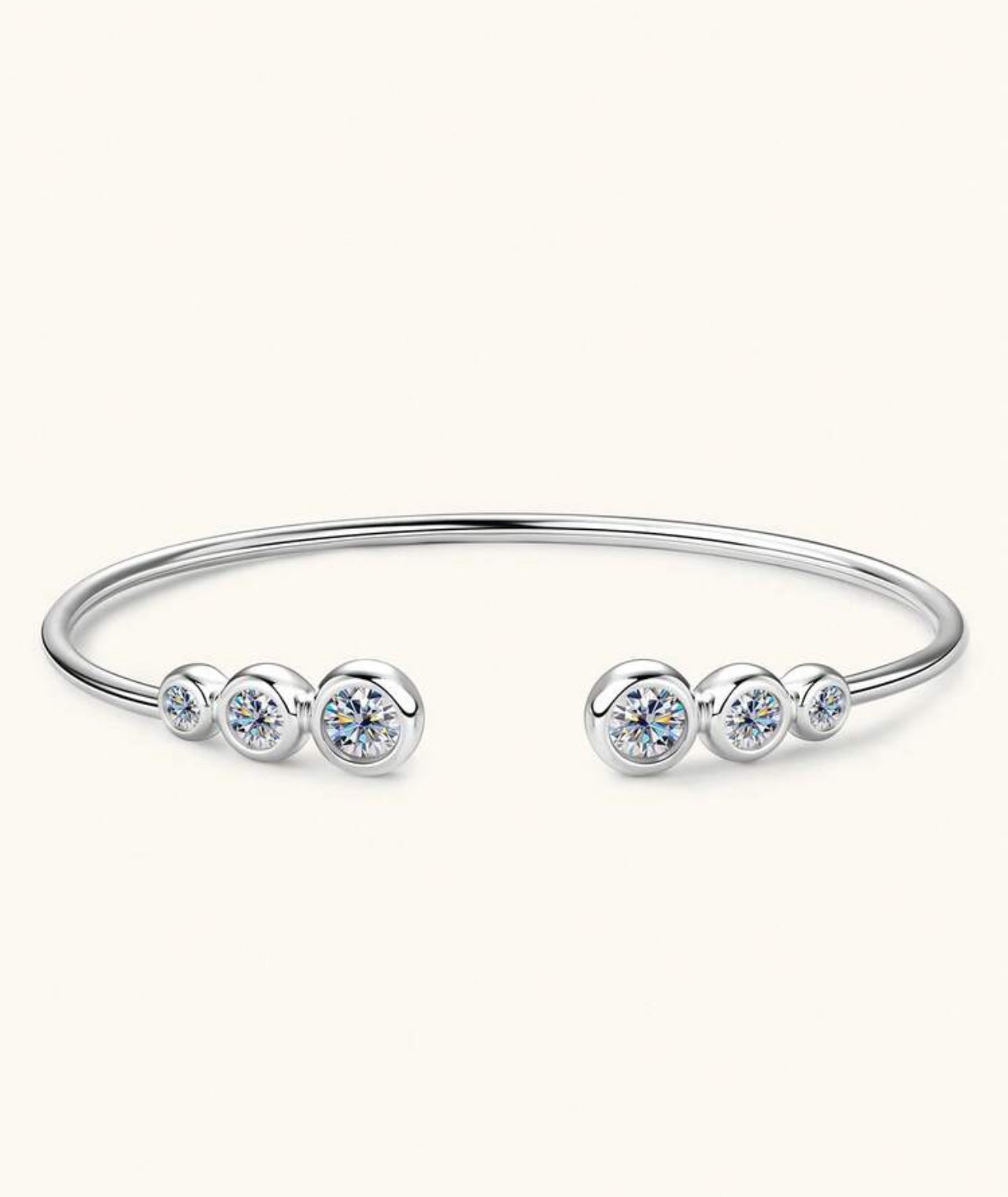 Bracelete Ponto de Luz Encapado Aurora Moissanite Clássico Prata 925 Banho de Ouro 18 k Dourado