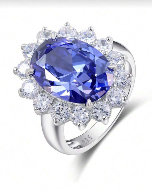 Anel Tanzanita Azul / Prata 925