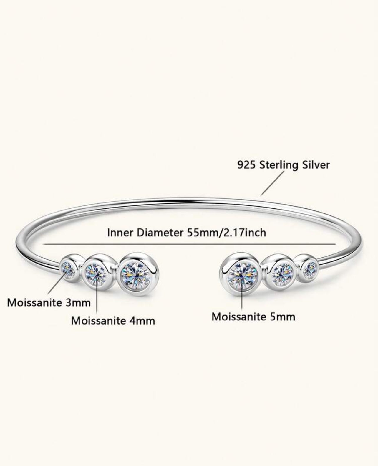 Bracelete Ponto de Luz Encapado Aurora Moissanite Clássico Prata 925 Banho de Ouro 18 k Dourado