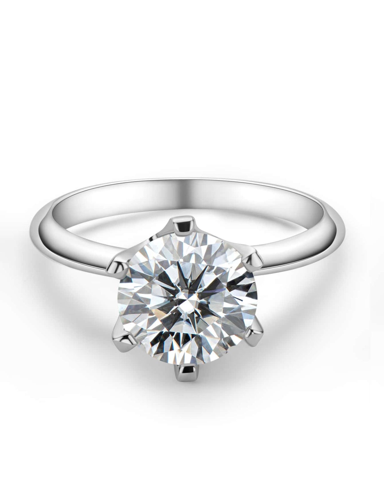 Solitário em Moissanite 1 Pedra com corte redondo,Prata 925, cor D-E, pureza VVS1, com pedras de 9mm,3ct acompanhada de Certificado GRA da pedra