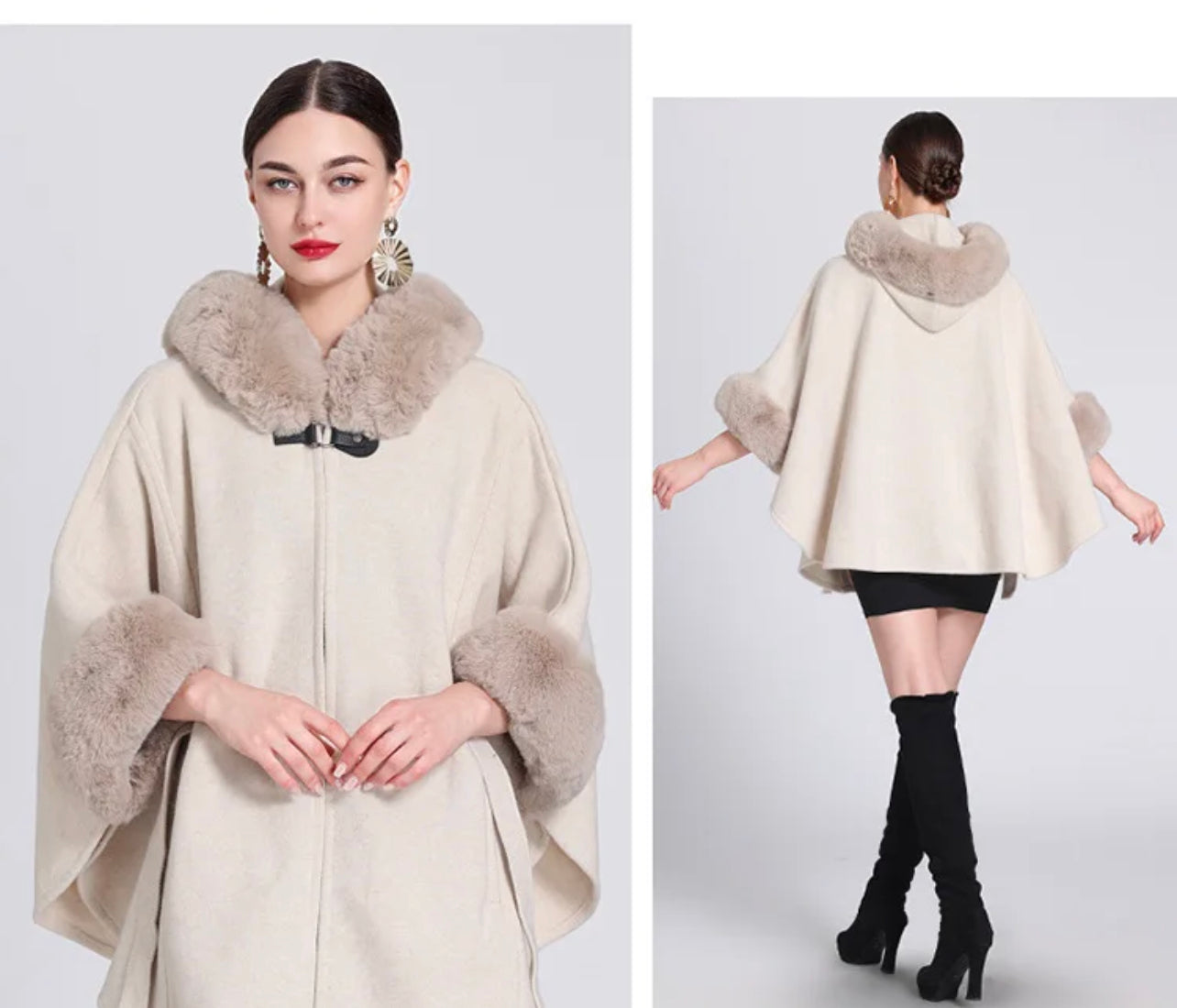 Poncho Capa Details com capuz