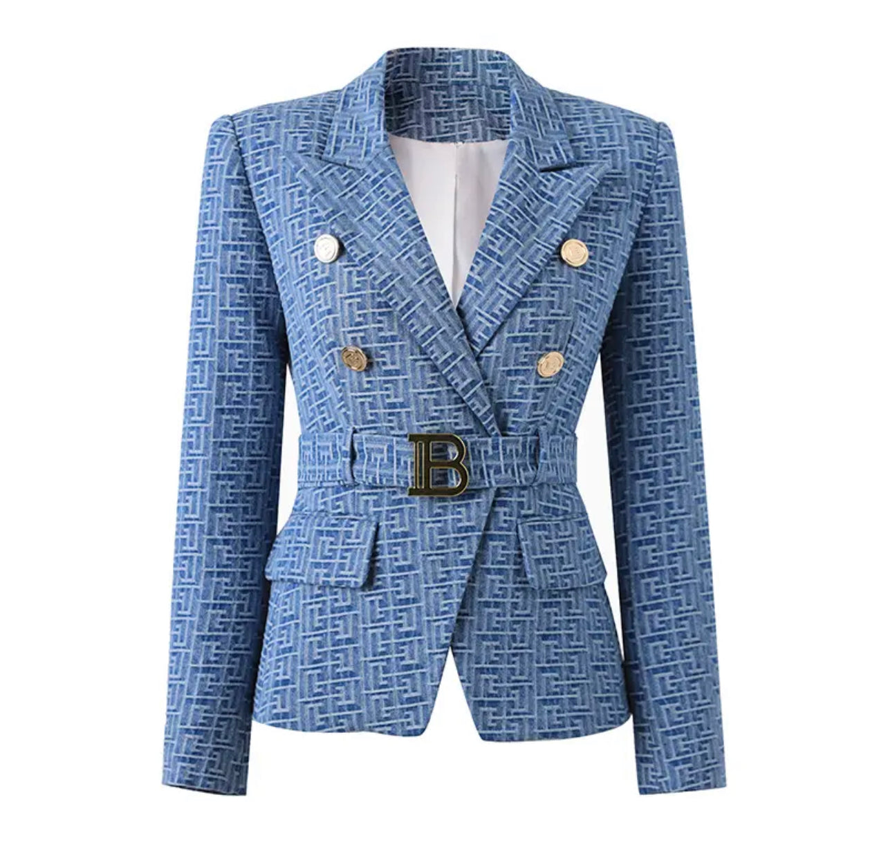 Blazer Texturizarado com Cinto