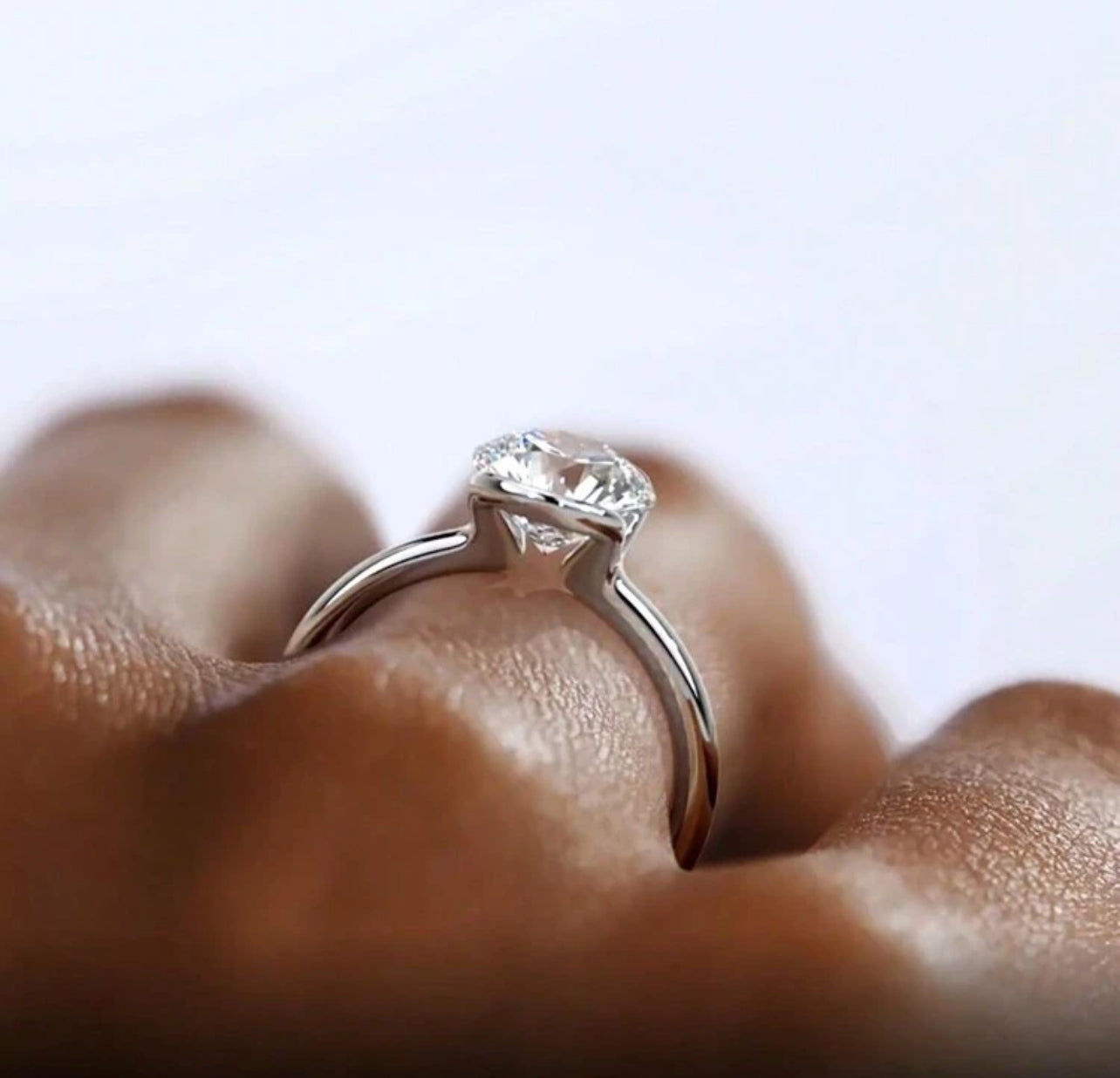 Anel Solitário - Em Moissanite em Prata 925 - 1 ct 6,5 mm Certificado GRA