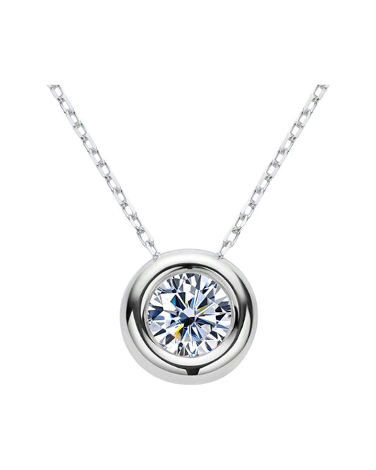 Colar Ponto de Luz Encapado Lumiére Moissanite Clássico cordão Elo Prata 925 Banho de Ouro 18 k Branco