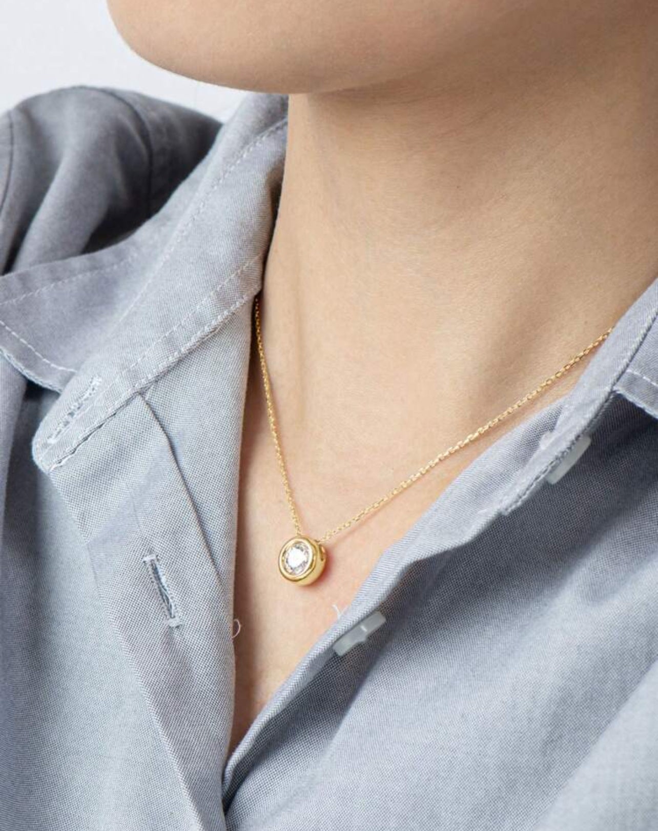 Colar Ponto de Luz Encapado Lumiére Moissanite Clássico cordão Elo Prata 925 Banho de Ouro 18 k Dourado - 2ct  8mm