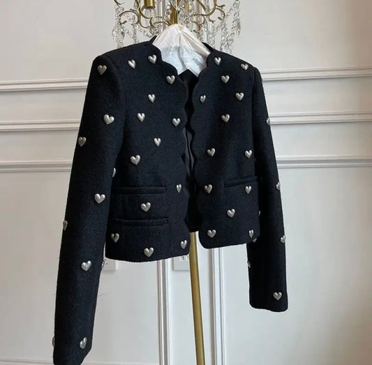 Casaco Corações Veludo